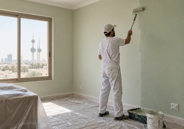 أعمال دهان وتشطيب داخل منزل في الكويت